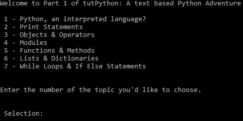 TutPython (Python Intro Tutorial)